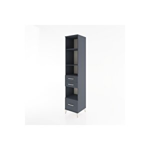 Hyperion Dolap 4 Raflı 3 Çekmeceli 44x44x221 Antrasit-antrasit