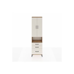 Arges Dolap 3 Raflı 3 Çekmeceli Tek Askılı 60x30x221 Çam-aytaşı