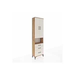 Arges Dolap 3 Raflı 3 Çekmeceli Tek Askılı 60x30x221 Çam-aytaşı