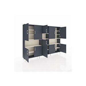 Arges Dolap 14 Raflı 10 Kapaklı 220x30x163 Antrasit-antrasit/aytaşı