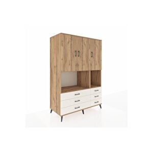 Kronos Dolap 6 Raflı 6 Çekmeceli 3 Kapaklı 132x59x195 Çam-çam/aytaşı