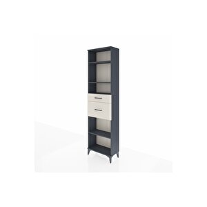 Arges Dolap 4 Raflı 2 Çekmeceli 60x30x221 Antrasit-aytaşı