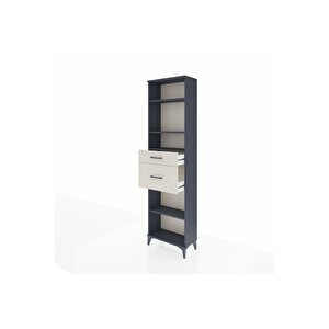 Arges Dolap 4 Raflı 2 Çekmeceli 60x30x221 Antrasit-aytaşı