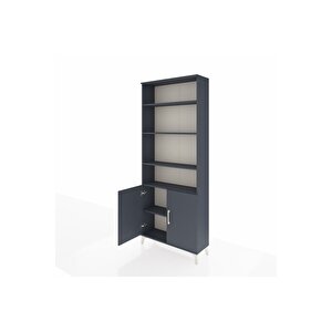 Arges Dolap 5 Raflı 2 Kapaklı 88x30x221 Antrasit-antrasit