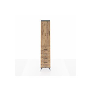 Arges Dolap 2 Raflı 5 Çekmeceli Tek Askılı 44x30x221 Antrasit-çam