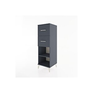 Hyperion Dolap Tek Raflı 2 Çekmeceli 44x44x134 Antrasit-antrasit
