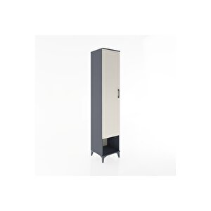 Hyperion Dolap 5 Raflı Tek Kapaklı 44x44x221 Antrasit-aytaşı