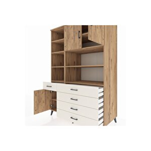 Kronos Dolap 9 Raflı 5 Çekmeceli 3 Kapaklı 132x59x195 Çam-çam/aytaşı