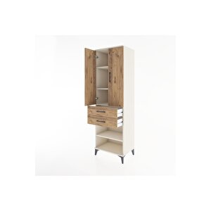 Hyperion Dolap 4 Raflı 2 Çekmeceli 2 Kapaklı 60x44x195 Aytaşı-çam