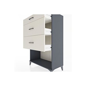Hyperion Dolap 3 Çekmeceli 88x44x134 Antrasit-aytaşı