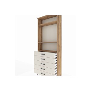 Arges Dolap 3 Raflı 5 Çekmeceli 88x30x221 Çam-aytaşı