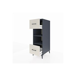Kronos Dolap 2 Raflı 2 Çekmeceli 44x59x134 Antrasit-aytaşı