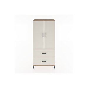 Hyperion Dolap 4 Raflı 2 Çekmeceli 2 Kapaklı 88x44x195 Çam-aytaşı
