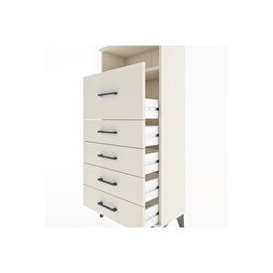 Hyperion Dolap Tek Raflı 5 Çekmeceli 60x44x134 Aytaşı-aytaşı
