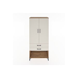 Hyperion Dolap 2 Raflı 2 Çekmeceli Tek Askılı 88x44x195 Çam-aytaşı