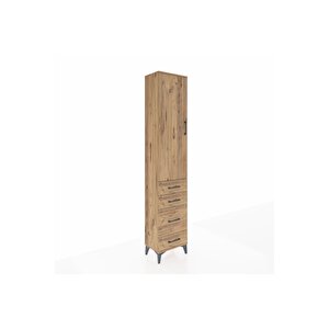 Arges Dolap 3 Raflı 4 Çekmeceli Tek Kapaklı 44x30x221 Çam-çam