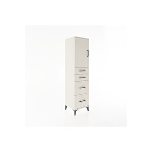 Hyperion Dolap Tek Raflı 4 Çekmeceli Tek Kapaklı 44x44x182 Aytaşı-aytaşı