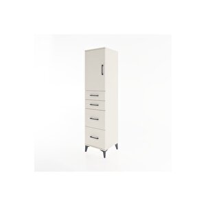 Hyperion Dolap Tek Raflı 4 Çekmeceli Tek Kapaklı 44x44x182 Aytaşı-aytaşı