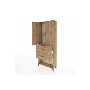Arges Dolap 2 Raflı 2 Çekmeceli 2 Kapaklı 88x30x221 Çam-çam