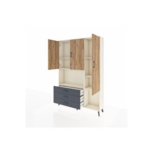 Arges Dolap 6 Raflı 3 Çekmeceli 3 Kapaklı 132x30x195 Aytaşı-çam/antrasit