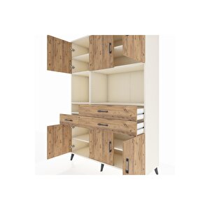 Hyperion Gardrop 9 Raflı 3 Çekmeceli 6 Kapaklı 132x44x195 Aytaşı-çam