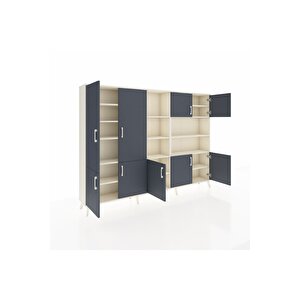 Arges Dolap 14 Raflı 9 Kapaklı 220x30x163 Aytaşı-antrasit/aytaşı