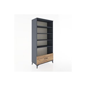 Hyperion Dolap 4 Raflı Tek Çekmeceli 88x44x195 Antrasit-çam