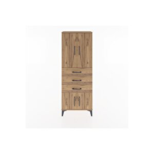 Arges Dolap 3 Raflı 3 Çekmeceli 4 Kapaklı 60x30x163 Çam-çam