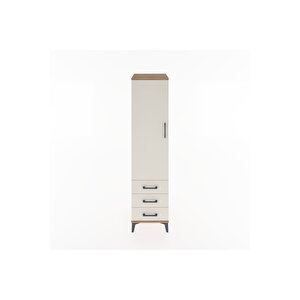 Hyperion Dolap 2 Raflı 3 Çekmeceli Tek Kapaklı 44x44x182 Çam-aytaşı