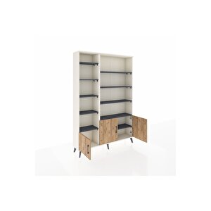 Arges Dolap 10 Raflı 3 Kapaklı 132x30x195 Aytaşı-çam/antrasit