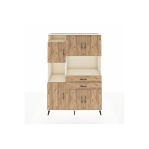 Hyperion Gardrop 8 Raflı 2 Çekmeceli 6 Kapaklı 132x44x195 Aytaşı-çam