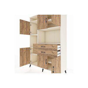 Hyperion Gardrop 8 Raflı 2 Çekmeceli 6 Kapaklı 132x44x195 Aytaşı-çam