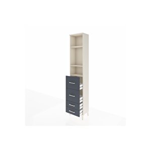 Arges Dolap 3 Raflı 4 Çekmeceli 44x30x221 Aytaşı-antrasit