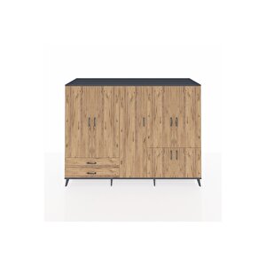 Kronos Dolap 12 Raflı 2 Çekmeceli 7 Kapaklı 220x59x163 Antrasit-çam