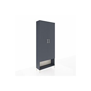 Arges Dolap 5 Raflı 2 Kapaklı 88x30x221 Antrasit-antrasit