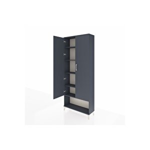 Arges Dolap 5 Raflı 2 Kapaklı 88x30x221 Antrasit-antrasit