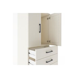 Hyperion Dolap Tek Raflı 5 Çekmeceli 2 Kapaklı 60x44x182 Aytaşı-aytaşı