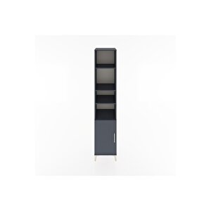 Hyperion Dolap 5 Raflı Tek Kapaklı 44x44x221 Antrasit-antrasit