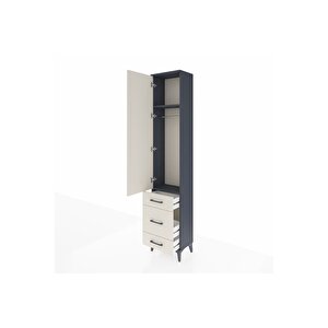 Arges Dolap 2 Raflı 3 Çekmeceli Tek Askılı 44x30x221 Antrasit-aytaşı