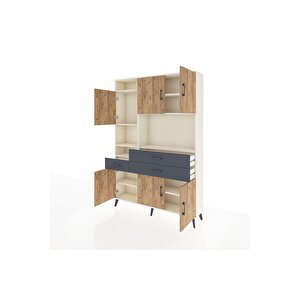 Arges Dolap 9 Raflı 3 Çekmeceli 6 Kapaklı 132x30x195 Aytaşı-çam/antrasit