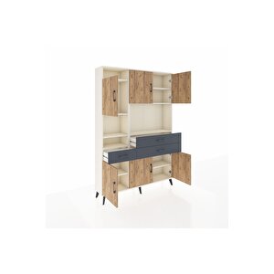 Arges Dolap 9 Raflı 3 Çekmeceli 6 Kapaklı 132x30x195 Aytaşı-çam/antrasit