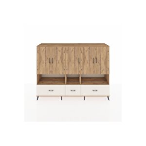 Hyperion Dolap 12 Raflı 3 Çekmeceli 5 Kapaklı 220x44x163 Çam-çam/aytaşı