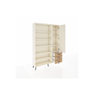 Arges Dolap 9 Raflı 3 Çekmeceli Tek Kapaklı  132x30x195 Aytaşı-aytaşı/çam