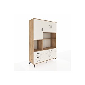 Hyperion Gardrop 8 Raflı 5 Çekmeceli 3 Kapaklı 132x44x195 Çam-aytaşı