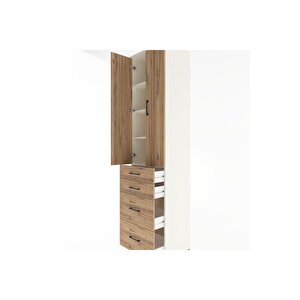 Hyperion Dolap 4 Raflı 4 Çekmeceli 2 Kapaklı 60x44x243 Aytaşı-çam