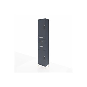 Arges Dolap 3 Raflı 3 Çekmeceli 2 Kapaklı 44x30x221 Antrasit-antrasit