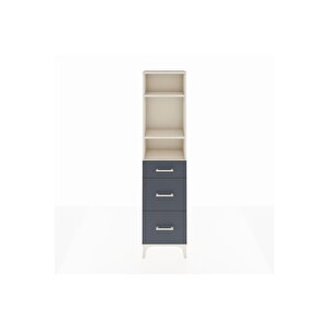 Arges Dolap 3 Raflı 3 Çekmeceli 44x30x182 Aytaşı-antrasit