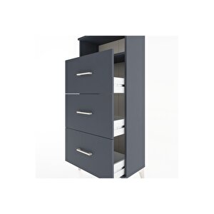 Hyperion Dolap Tek Raflı 3 Çekmeceli 60x44x134 Antrasit-antrasit