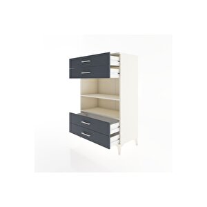 Hyperion Dolap 2 Raflı 4 Çekmeceli 88x44x134 Aytaşı-antrasit