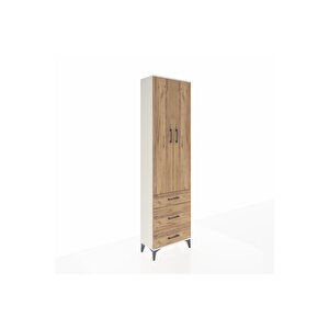 Arges Dolap 4 Raflı 3 Çekmeceli 2 Kapaklı 60x30x221 Aytaşı-çam
